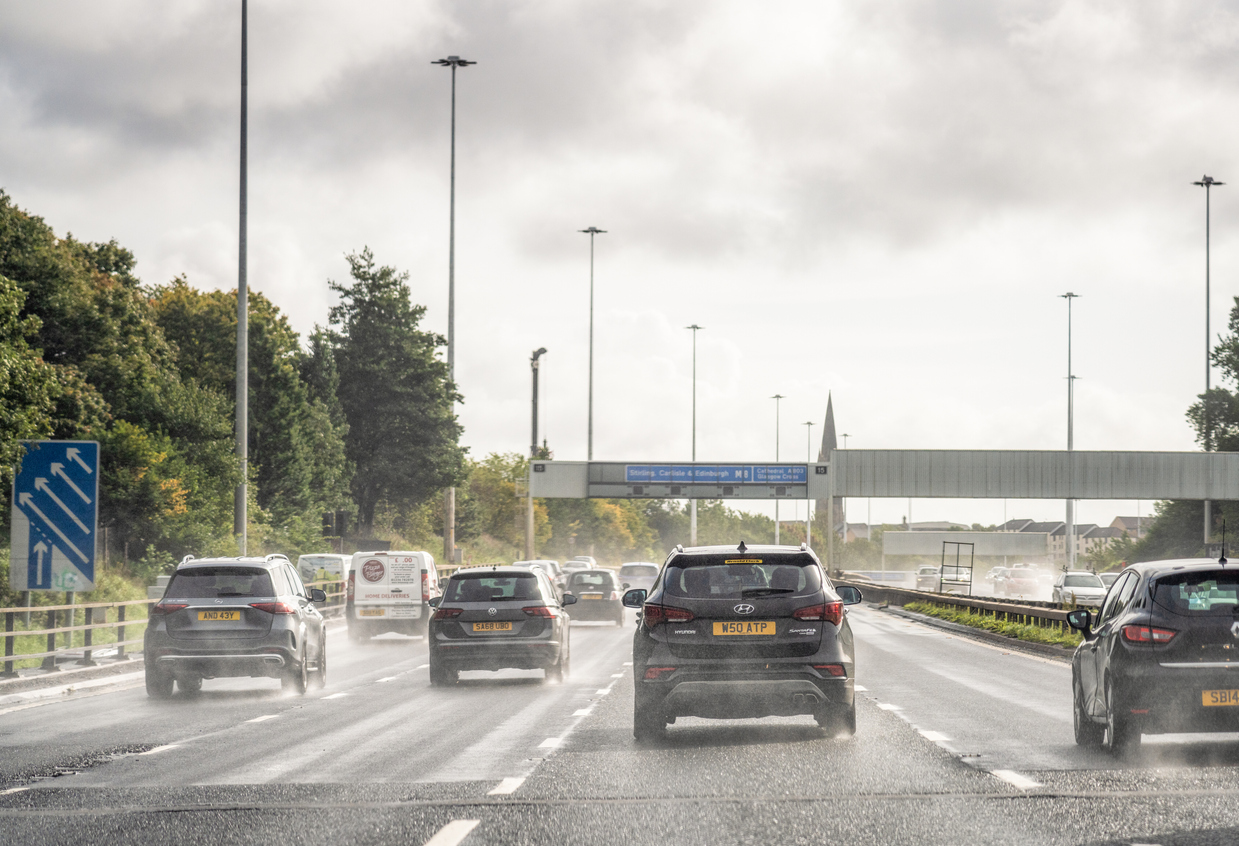 image of cars on the M8 from Glasgow