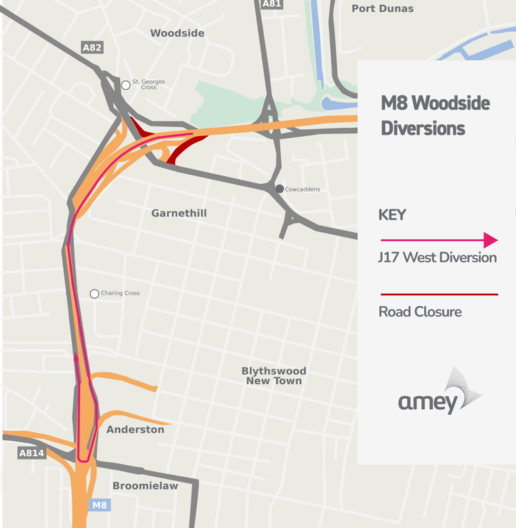 Image of map of a diversion route