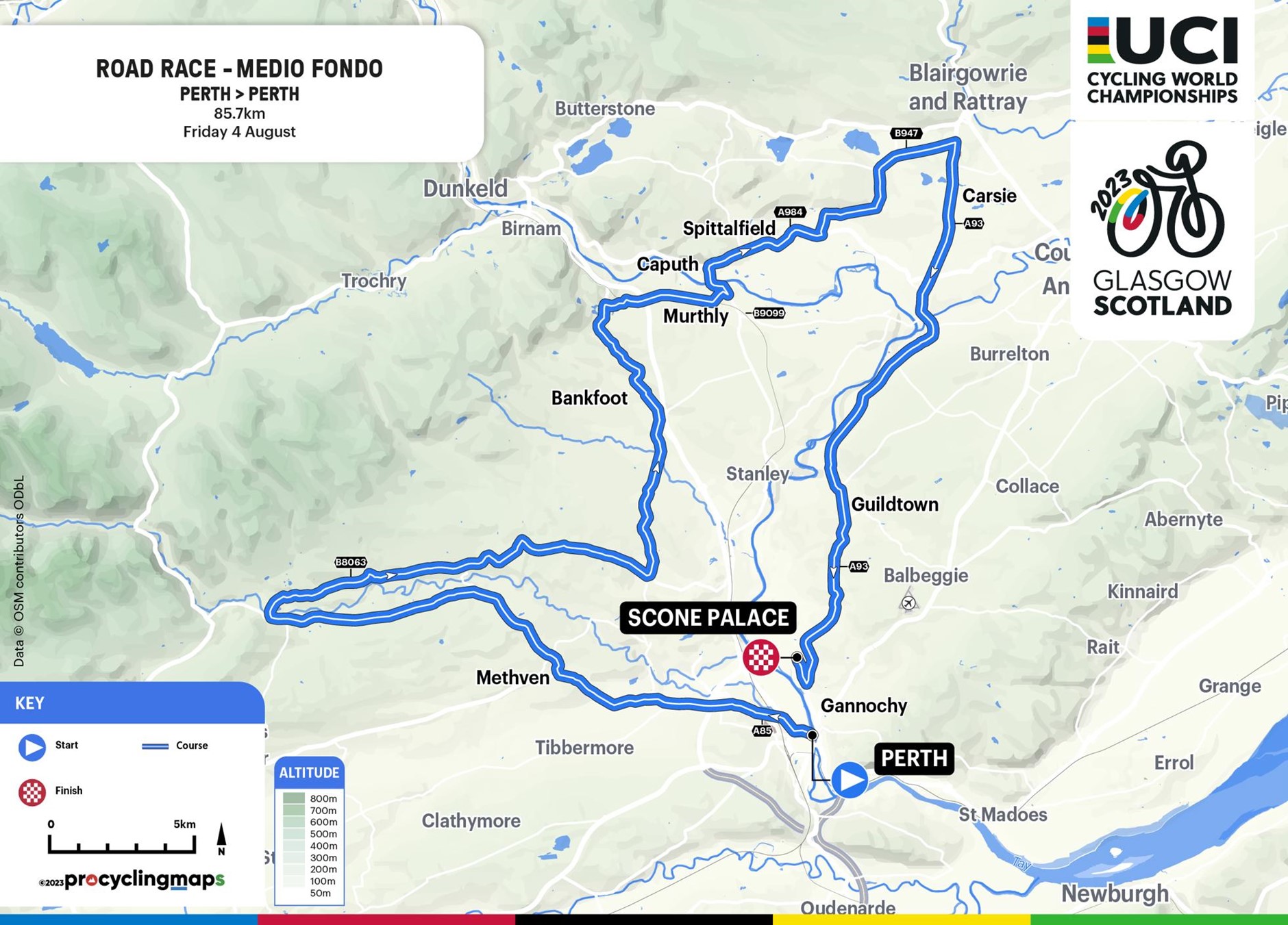 Medio Fondo Route for UCI