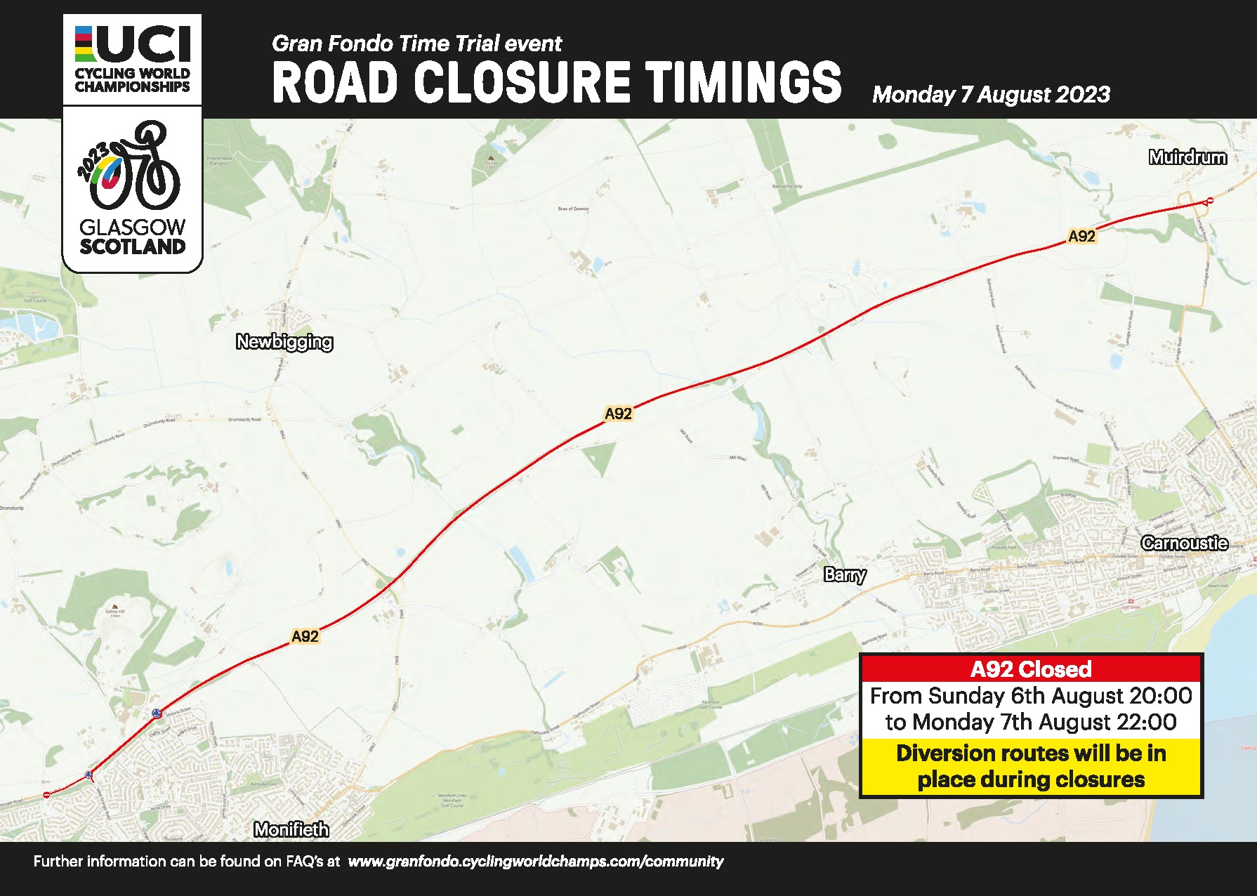 Map of UCI Time Trial Gran Fondo