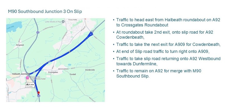 diversion rout m90
