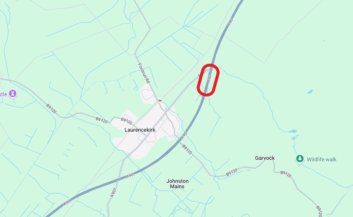 Map location of roadworks