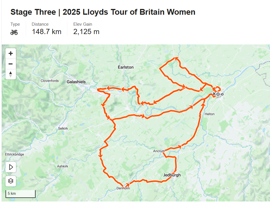 Tour Of Britain Scottish Borders Stage Map