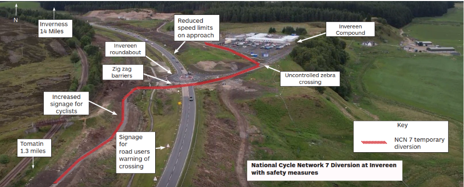 Location of roadworks, A9