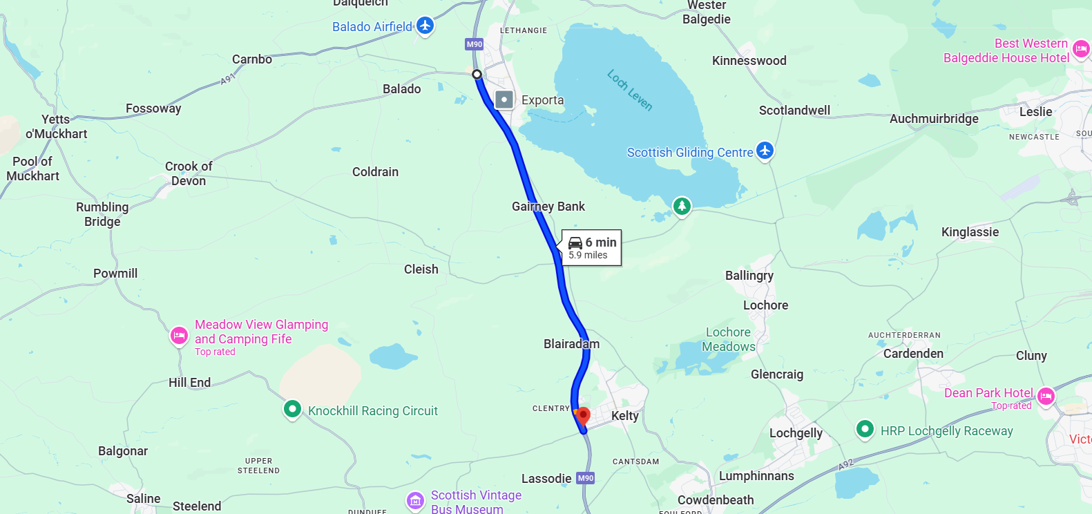 M90 between Kinross and Kelty