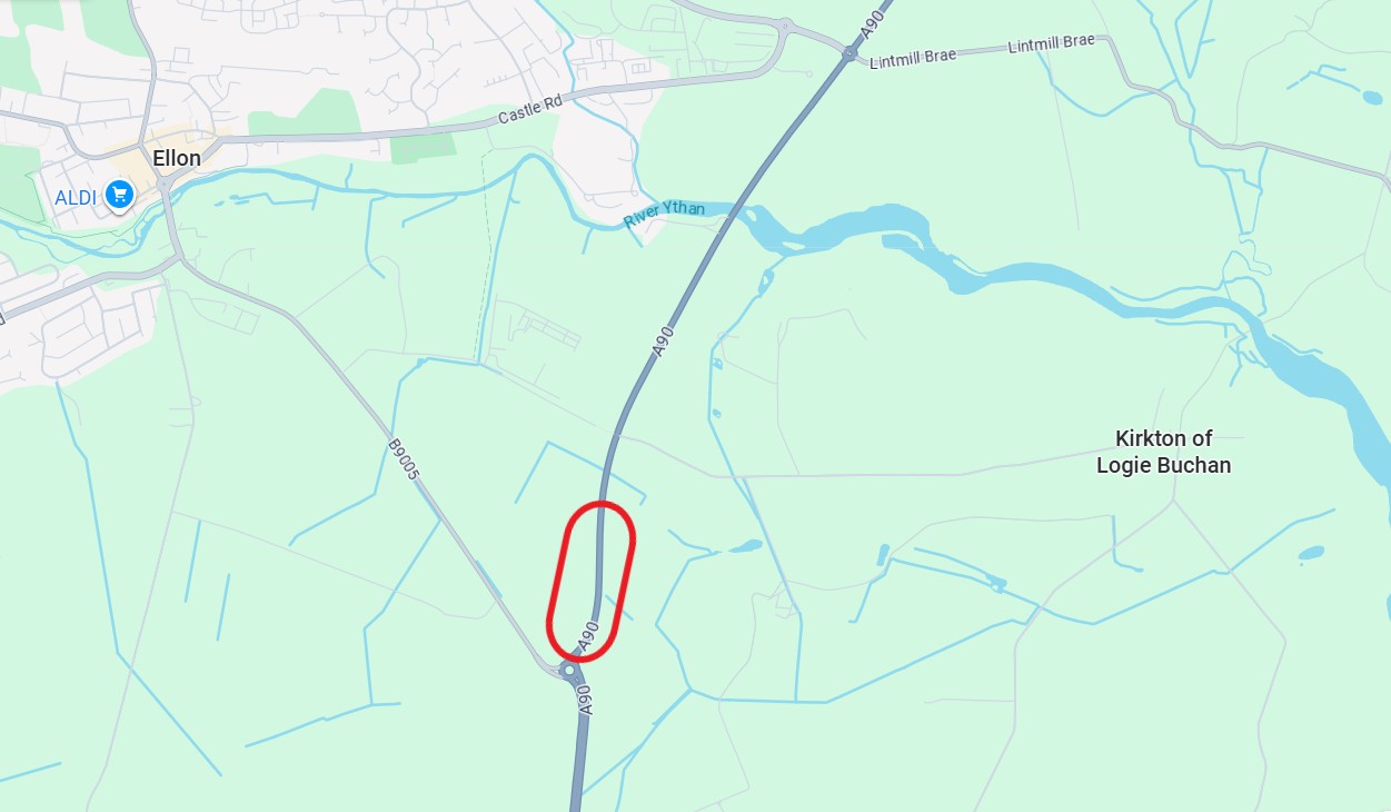 A90 Approach To Ellon Roundabout 