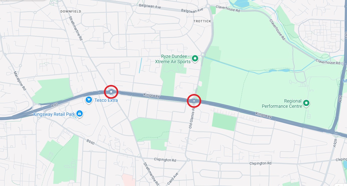 A90 Strathmartine Road and Old Glamis Road Roundabouts
