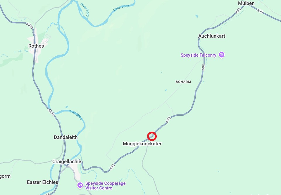 A95 Maggieknockater roadworks