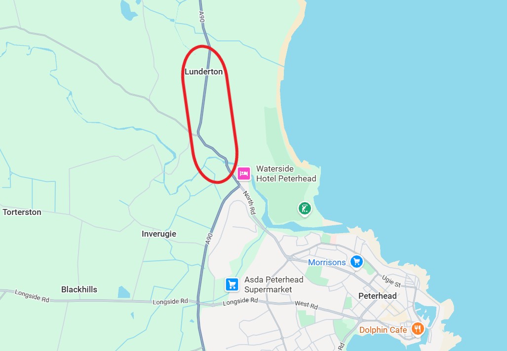 A90 North of Peterhead