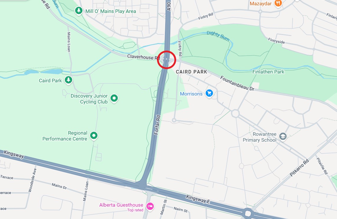 A90 Forfar Road in Dundee