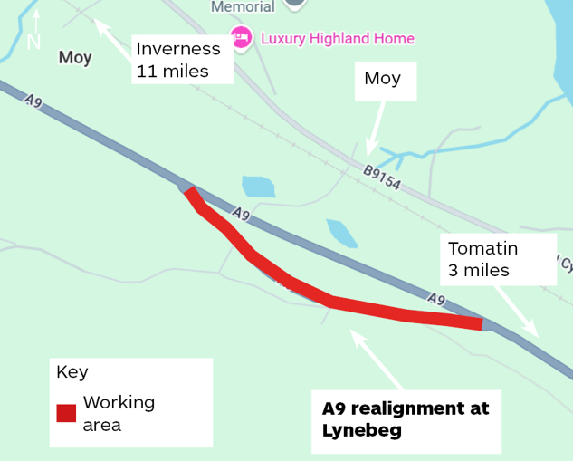 A9 Temporary Traffic Signals Tomatin 