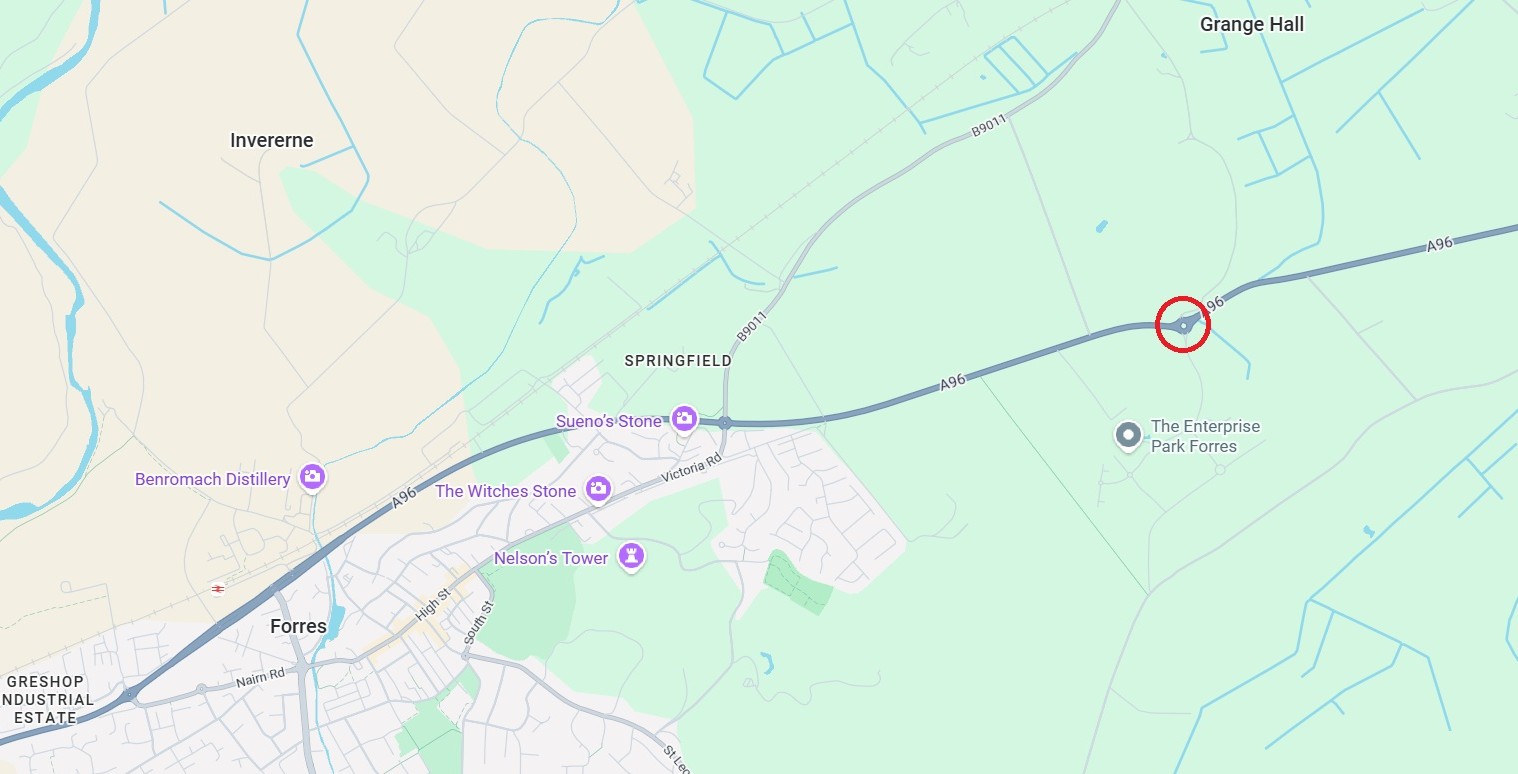 A96 Forres Enterprise Park Roundabout Roadworks