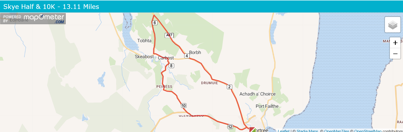 Skye Half Marathon Route 
