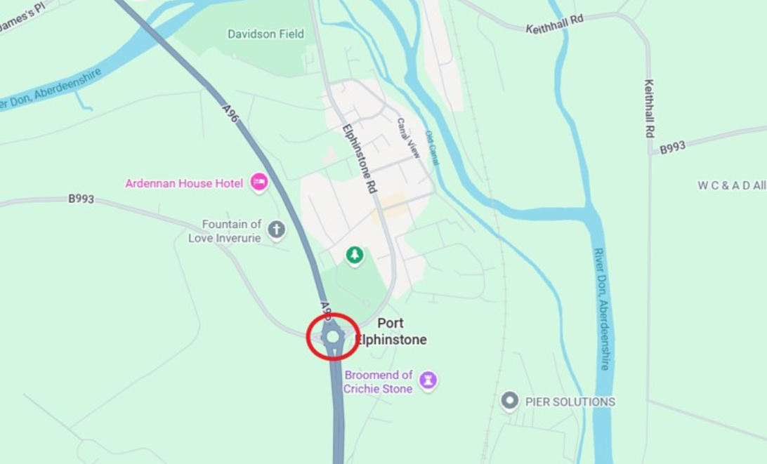 Inverurie Roundabout Roadworks 