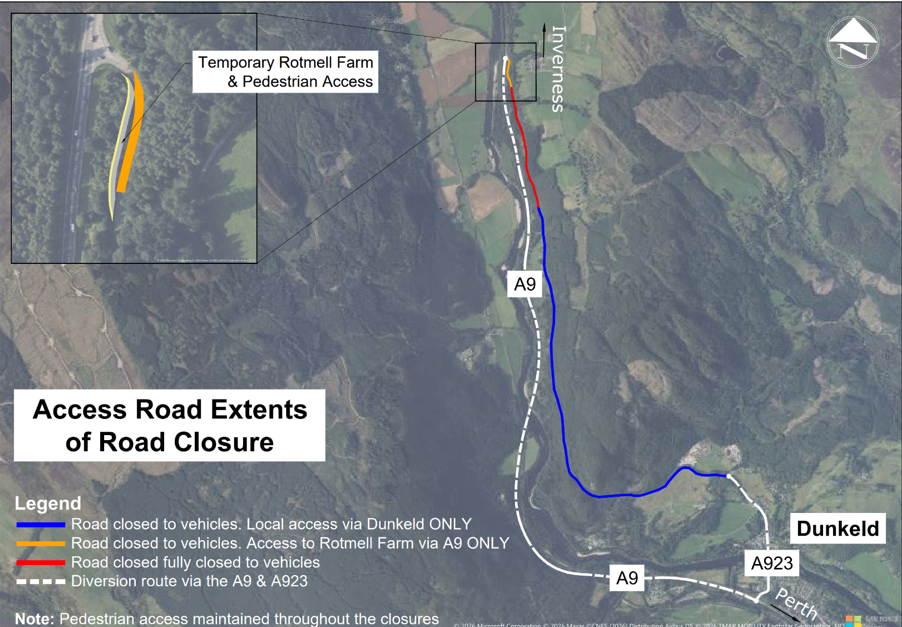 A9 Dualling Works Map 