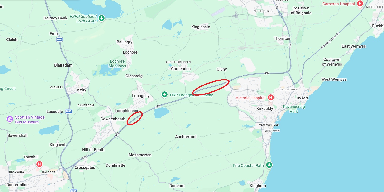 A92 Carden to Chapel & Lumphinnans