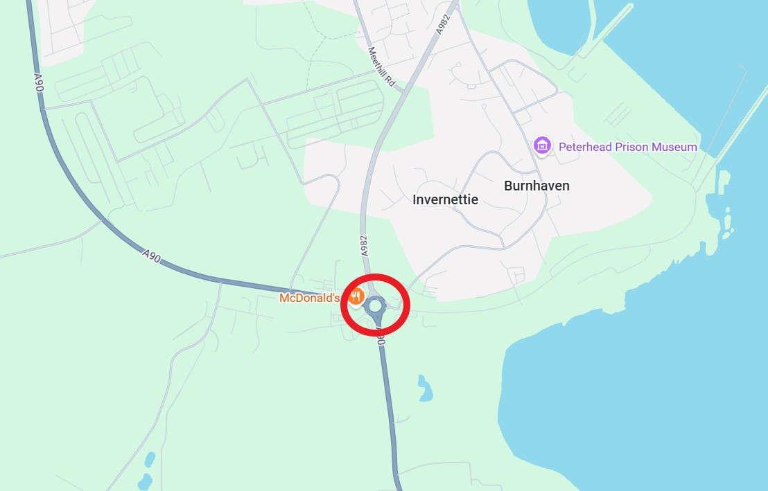 Invernettie Roundabout on the A90 Roadworks 