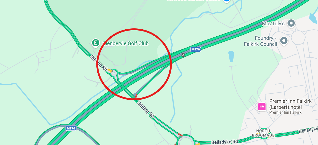M876 Junction 2 On-Slip Roadworks 