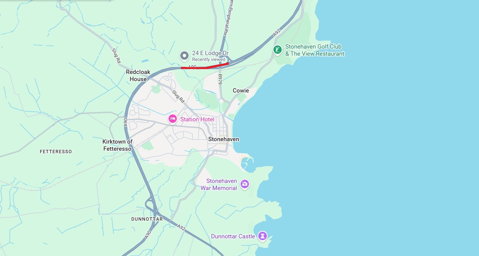 A90 to A92 North Of Stonehaven Roadworks 