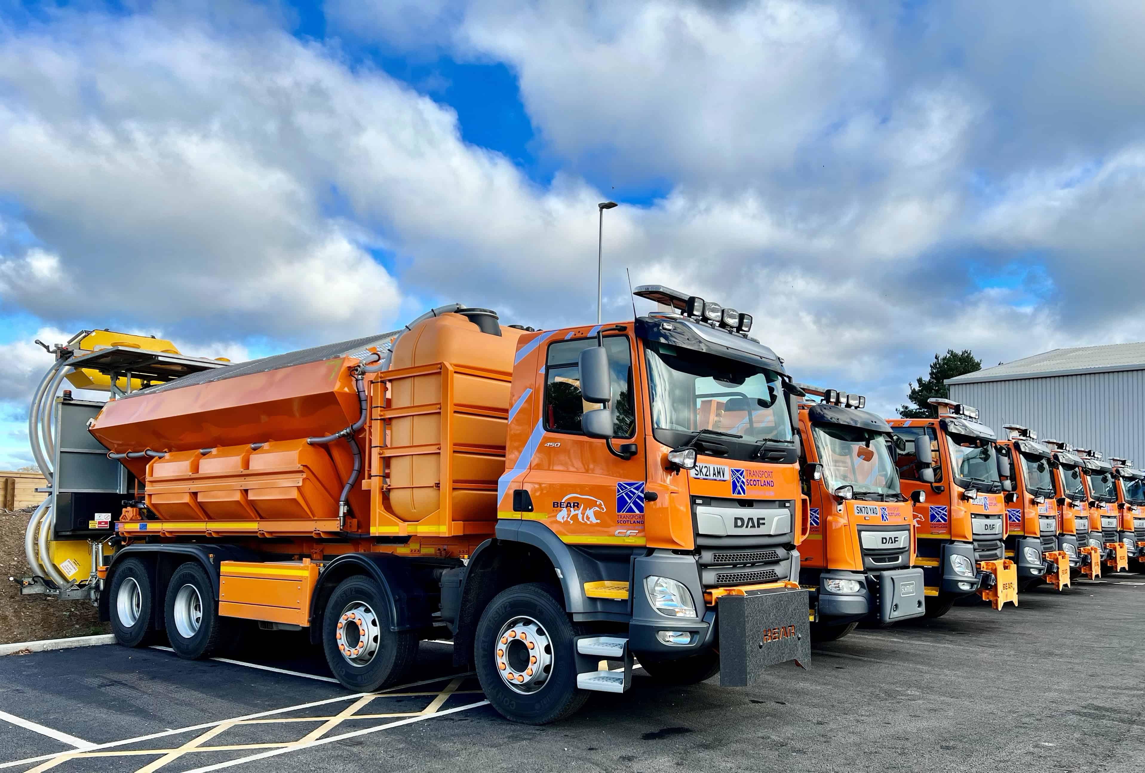 row of orange salt gritters