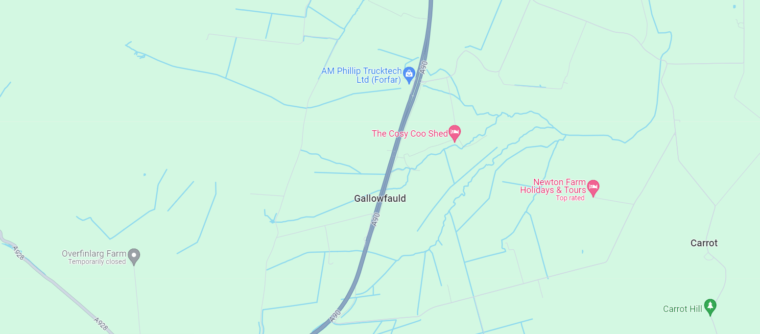 Map Location A90 Forfar